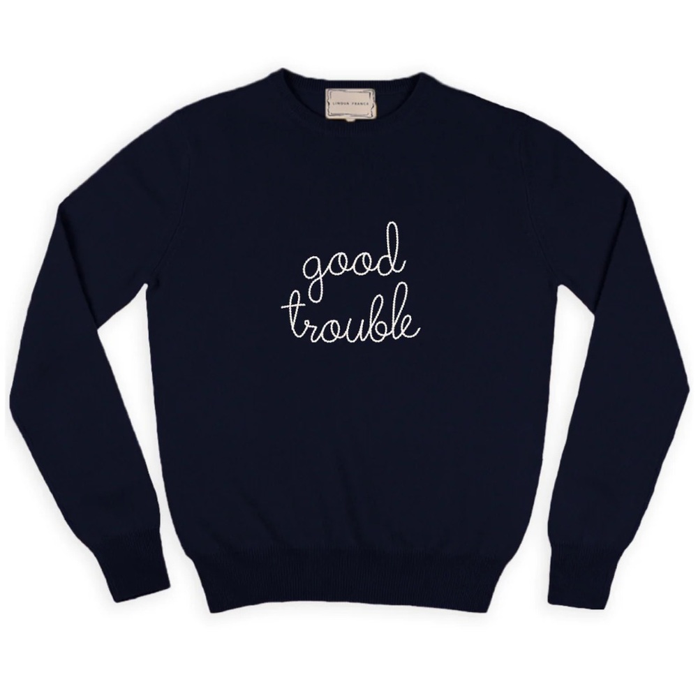 Good Trouble Black Sweater by Lingua Franca